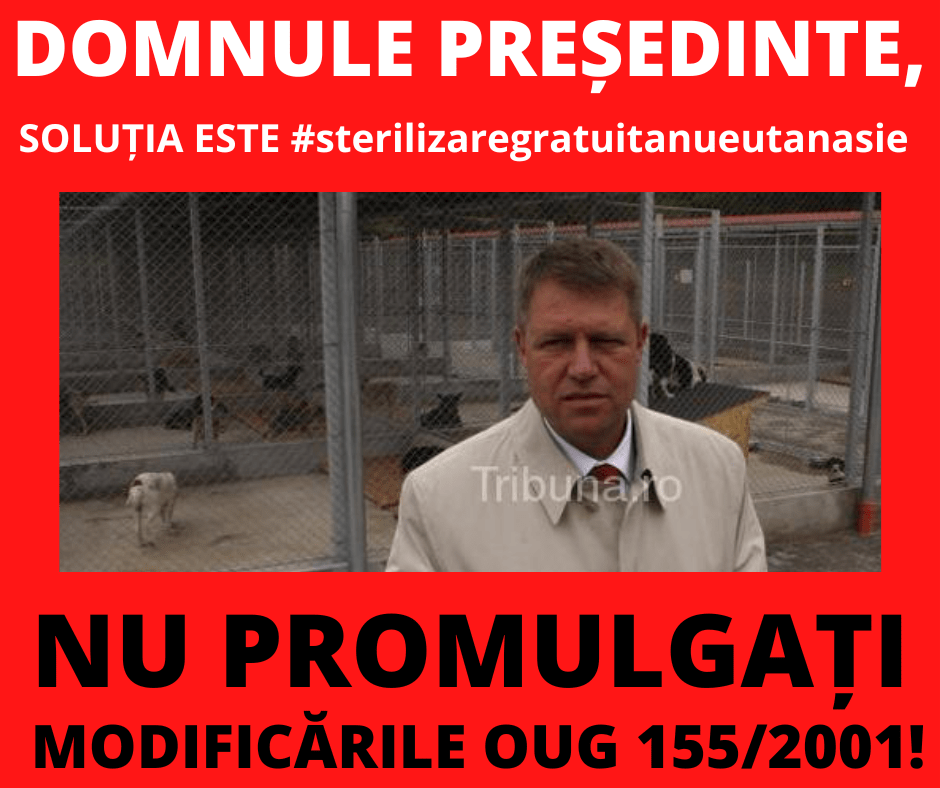 Scrisoare deschisă: Domnule Președinte, nu promugați modificările OUG&nbsp;155/2001